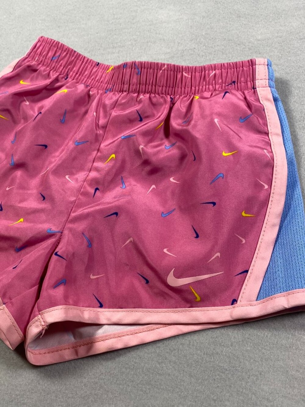 Nike Dri-FIT Tempo Running Shorts Toddler Girls 4T Pink All Over Print Swoosh